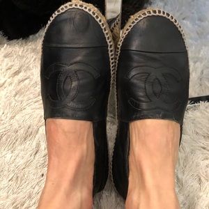 Chanel black espadrilles
